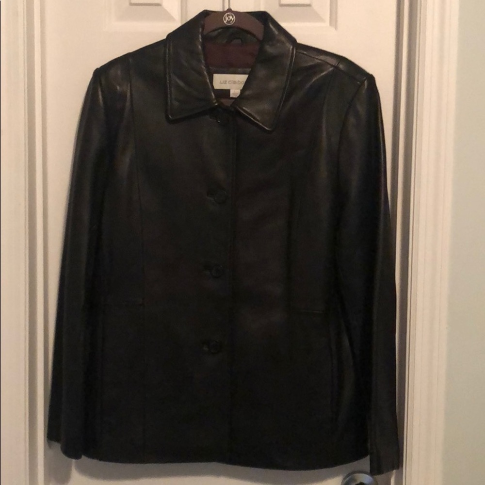 Liz Claiborne black leather jacket